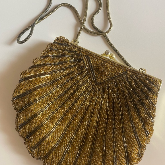 Metal Accent Vintage Shell Bag